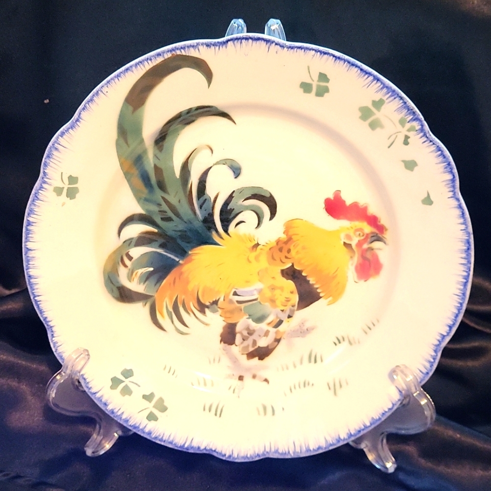 K&G Les Coqs Laneville - France Folklore Decorative Plate - 9 1/2" Diameter